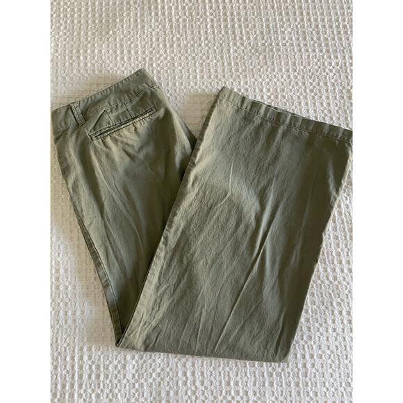 New York & Co Green Linen‎ Wide Leg Chino Pants Sz 14 - Picture 2 of 12